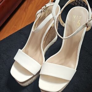 Mix No. 6 Cream Wedge Sandals